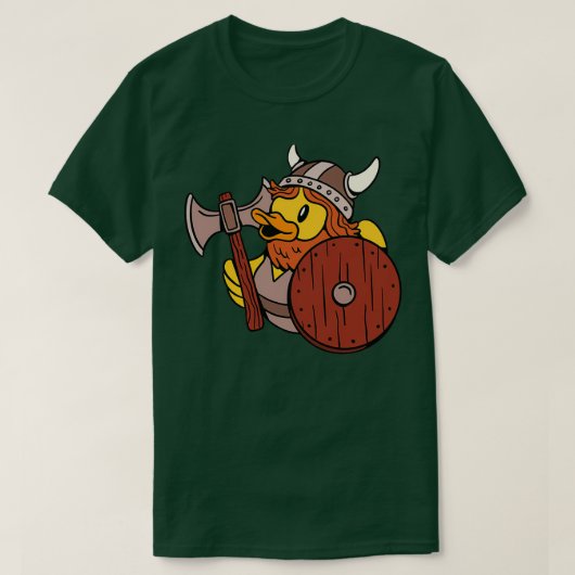 Funny Viking Rubber Duck Ax Shield Helmet Beard Gi T-shirt (Design voorkant)