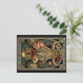 Funny Viking Santa Claus Valhalla Christmas Yule  Briefkaart (Staand voorkant)