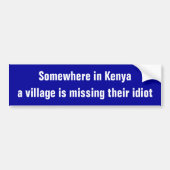 Funny Village Idiot Bumpersticker (Voorkant)