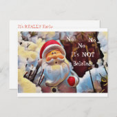 Funny Vintage Belated Santa PostCard Briefkaart (Voorkant / Achterkant)