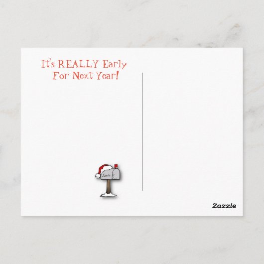 Funny Vintage Belated Santa PostCard Briefkaart (Achterkant)