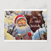 Funny Vintage Belated Santa PostCard Briefkaart (Voorkant)