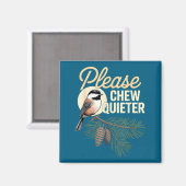 Funny Vintage Bird Nature Illustration Please Chew Magneet (Voorkant / Achterkant)