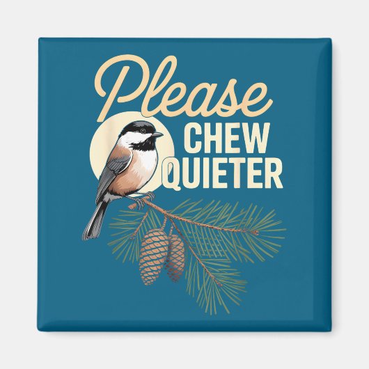Funny Vintage Bird Nature Illustration Please Chew Magneet (Voorkant)