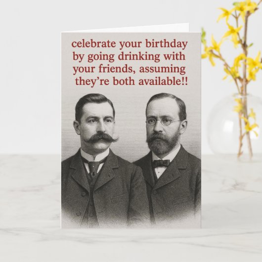 Funny vintage birthday card  kaart (Gele Bloem)