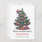 Funny Vintage Cat Christmas Card Feestdagenkaart (Voorkant)