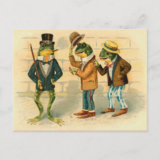Funny Vintage Frogs Briefkaart