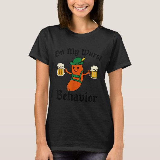 Funny Vintage German Octoberfest Wurst  T-shirt (Voorkant)