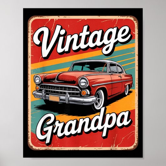 Funny Vintage Grandpa  Poster (Voorkant)