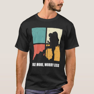 Funny Vintage Hike More Worry Less Outdoor Camping T-shirt