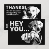 Funny vintage image style doggy bedankkaart (Voorkant / Achterkant)