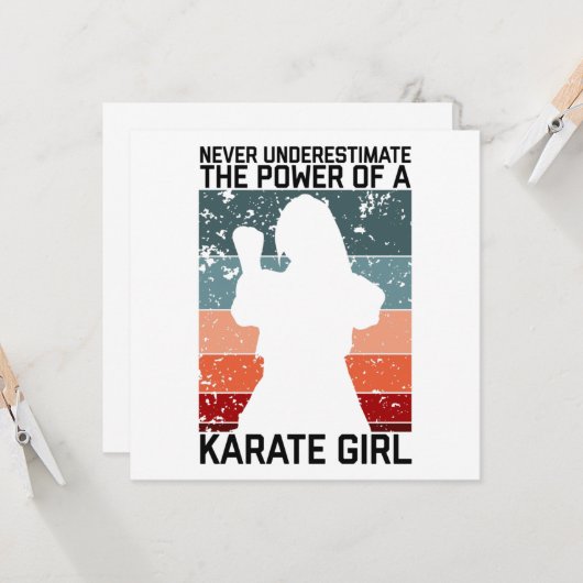 funny vintage karate girl quote sayings. kaart (Voorkant / Achterkant in situ)