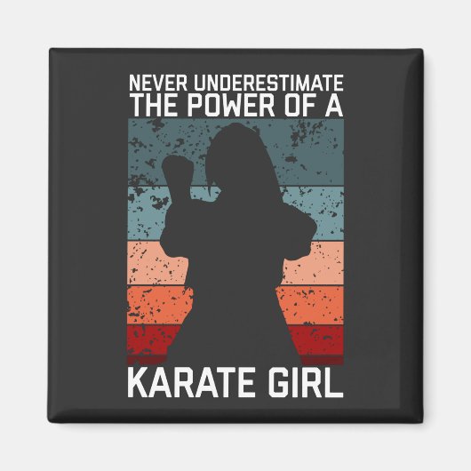 funny vintage karate girl quote sayings. magneet (Voorkant)