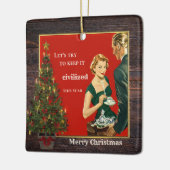 Funny Vintage kerstpine Wood Keramisch Ornament (Links)