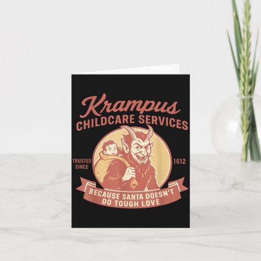 Funny Vintage Krampus Child Transrt Services Merry Kaart (Voorkant)