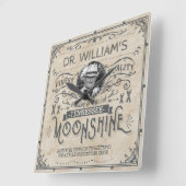 Funny Vintage Moonshine Hillbilly Medicine Custom Vierkante Klok (Hoek)