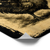 Funny Vintage Raccoon Rooster Chicken Japanese Uki Poster (Hoek)