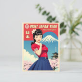 Funny Vintage Reizen Japan Toerisme Humor Briefkaart (Staand voorkant)