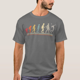 Funny Vintage Retro Style Evolution Badminton  T-shirt