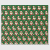 Funny Vintage Santa 67 Retro Christmas Cadeaupapier (Vlak)