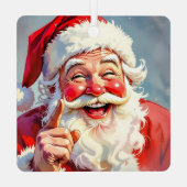 Funny Vintage Santa Claus Christmas Metalen Ornament (Achterkant)