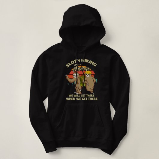 Funny Vintage Sloth Hiking Team Sloth Hoodie (Design voorkant)