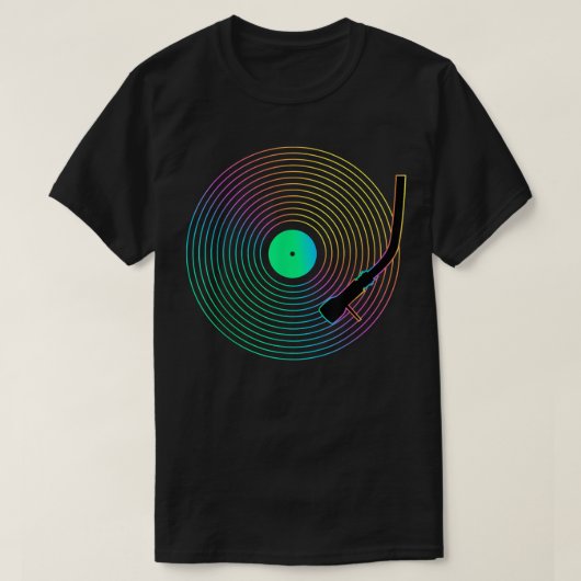 Funny  Vinyl Record Player Sketch Tekening T-shirt (Design voorkant)