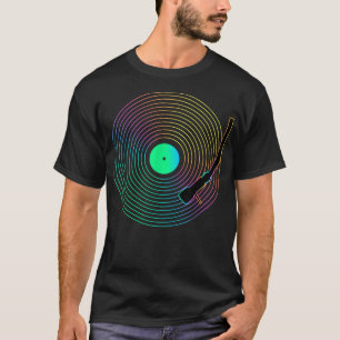 Funny  Vinyl Record Player Sketch Tekening T-shirt