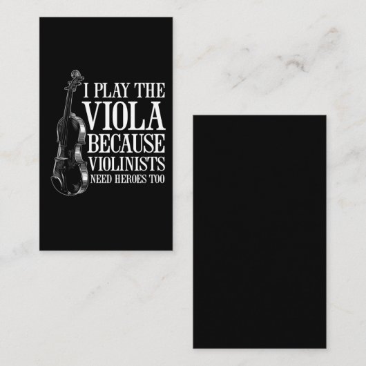 Funny Viola Player omdat Violinisten helden nodig Visitekaartje (Voorkant / Achterkant)