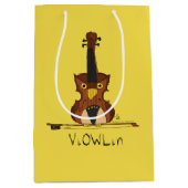 Funny Violin Cute Owl Musician Kinder Music Medium Cadeauzakje (Voorkant)
