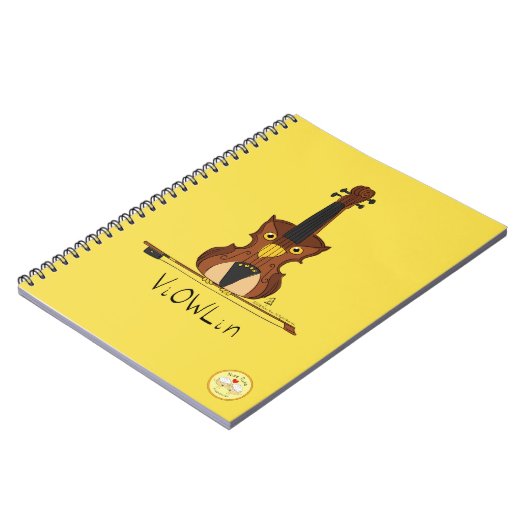 Funny Violin Cute Owl Musician Kinder Music Notitieboek (Linkerzijde)