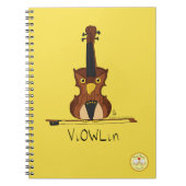 Funny Violin Cute Owl Musician Kinder Music Notitieboek (Voorkant)