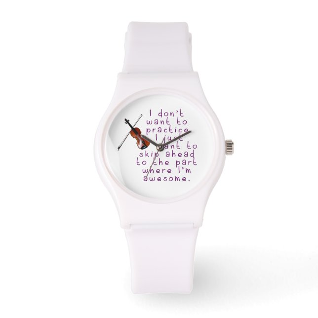 Funny Violin Geweldige Muziek Praktijk Humor Horloge (Voorkant)