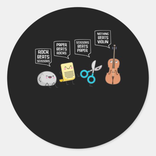 Funny Violin Player Humor Musician Fun Ronde Sticker (Voorkant)