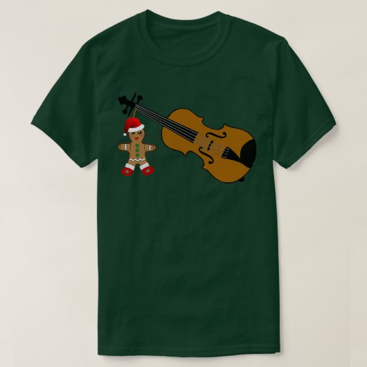 Funny Violinist met kerstvioolspeler Musicus S T-shirt (Design voorkant)