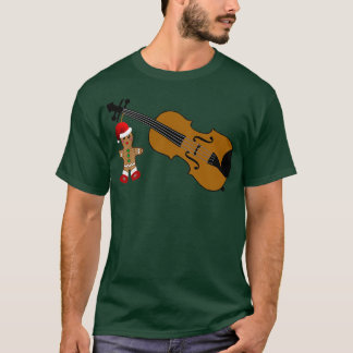 Funny Violinist met kerstvioolspeler Musicus S T-shirt