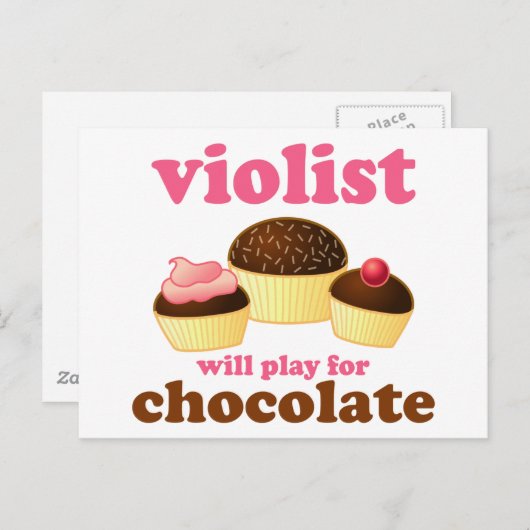 Funny Violist Music Briefkaart (Voorkant / Achterkant)