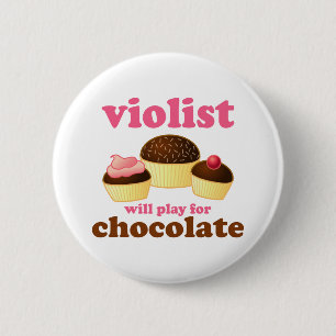 Funny Violist Music Button