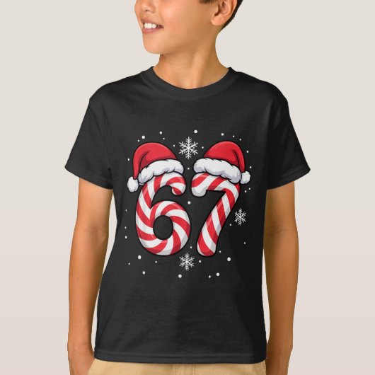 Funny Viral 67 Candy Canes Santa Funny Holiday Kid T-shirt (Voorkant)