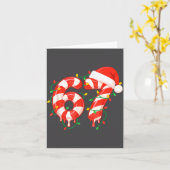 Funny Viral Christmas 67 Candy Canes Meme Santa Ho Kaart (Gele Bloem)