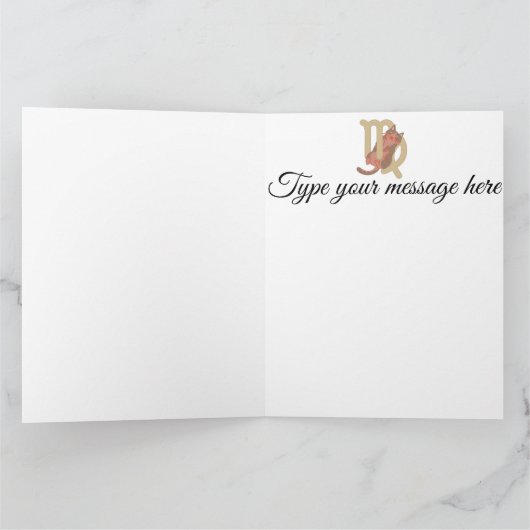 Funny Virgo Cat Personalized Birthday Kaart (Binnen)