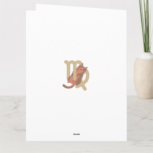 Funny Virgo Cat Personalized Birthday Kaart (Achterkant)