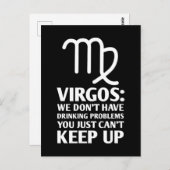 Funny Virgo Drink ijzersatelier Briefkaart (Voorkant / Achterkant)