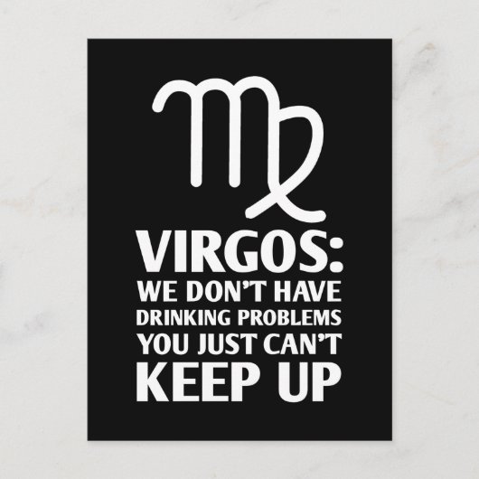 Funny Virgo Drink ijzersatelier Briefkaart (Voorkant)