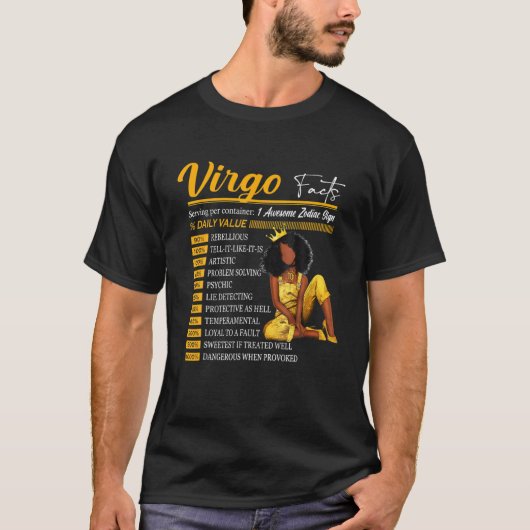 Funny Virgo werkt Geweldige met Zodiac Sign Horosc T-shirt (Voorkant)
