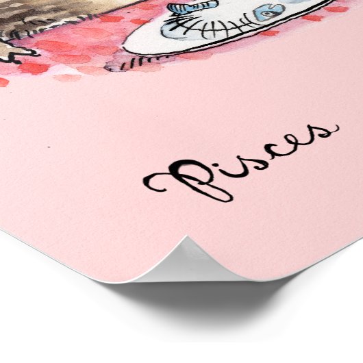 Funny Visces poster Zodiac Kat Sterren teken poste (Hoek)