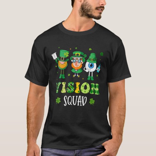Funny Vision Squad Leprechaun Optometrist St Patri T-shirt (Voorkant)