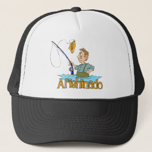 Funny Vissen Afishinado Trucker Pet