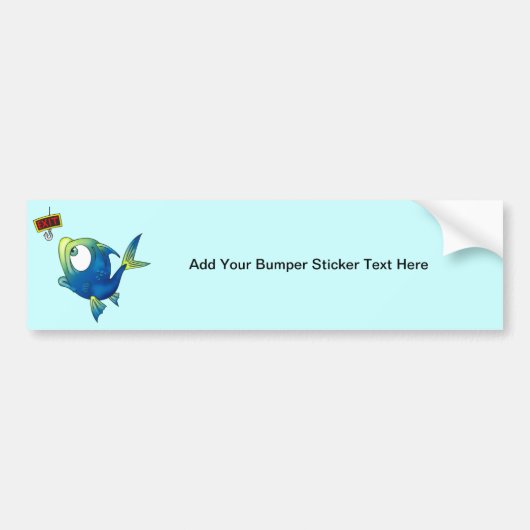 Funny Vissen Fish Bumpersticker (Voorkant)