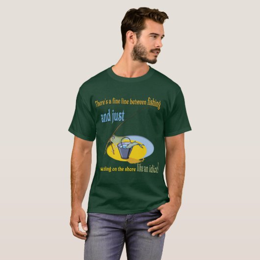 Funny Vissen Idiot T-shirt (Voorkant volledig)